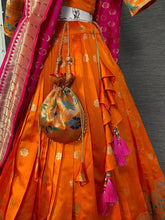 Load image into Gallery viewer, Innovation Orange Color Jacquard Pethani Work Lehenga Choli For Function Wear
