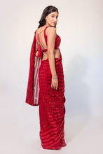 Load image into Gallery viewer, Astonishing Red Color Sequence Designer Work Georgette Party Wear Saree Blouse
