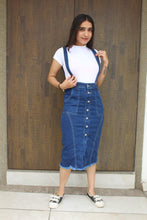 Load image into Gallery viewer, Starling Blue Color Ready Made Denim Dungaree For Women

