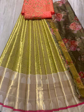Load image into Gallery viewer, Appealing Green Color Kanjivaram Silk Zari Work Wedding Wear Lehenga Choli
