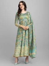 Load image into Gallery viewer, Amazaballs Green Color Malai Silk Digital Printed Ready Made Salwar Suit
