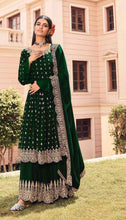 Load image into Gallery viewer, Marvalous Wedding Wear Embroidered Work Georgette Plazo Salwar Suit
