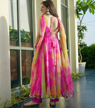 Load image into Gallery viewer, Wedding Wear Organza Silk Printed Readymade Anarkali Gown
