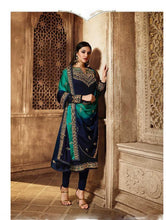 Load image into Gallery viewer, Demaniding Navy Blue Color Georgette Wedding Wear Diamond Work Salwar Suit
