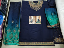 Load image into Gallery viewer, Demaniding Navy Blue Color Georgette Wedding Wear Diamond Work Salwar Suit
