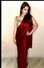 Load image into Gallery viewer, Perplexing Satin Silk Plain Party Wear Saree Blouse
