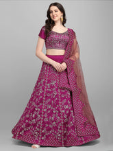 Load image into Gallery viewer, Flattering Rani Pink Color Taffeta Silk Zari Embroidered Work Wedding Wear Lehenga Choli
