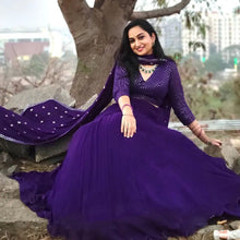 Load image into Gallery viewer, Appealing Purple Color Georgette Sequence Work Lehenga Choli For Party Wear
