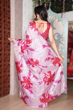 Load image into Gallery viewer, Capricious Pink Color Silk Design Printed Sequence Work Casual Wear Saree Blouse
