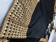Load image into Gallery viewer, Black Color Malay Satin Silk Heavy Embroidered Designer Lehenga Choli
