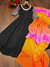 Load image into Gallery viewer, Party Wear Georgette Embroidered Sleeve Work Ready Gown For Girls
