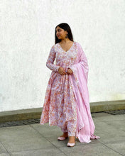 Load image into Gallery viewer, New Baby Pink Cotton Gown With Dupatta Outfit For  Womens Wear
