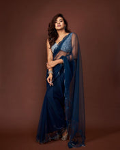 Load image into Gallery viewer, Party Wear Organza Silk Mirror Work Saree
