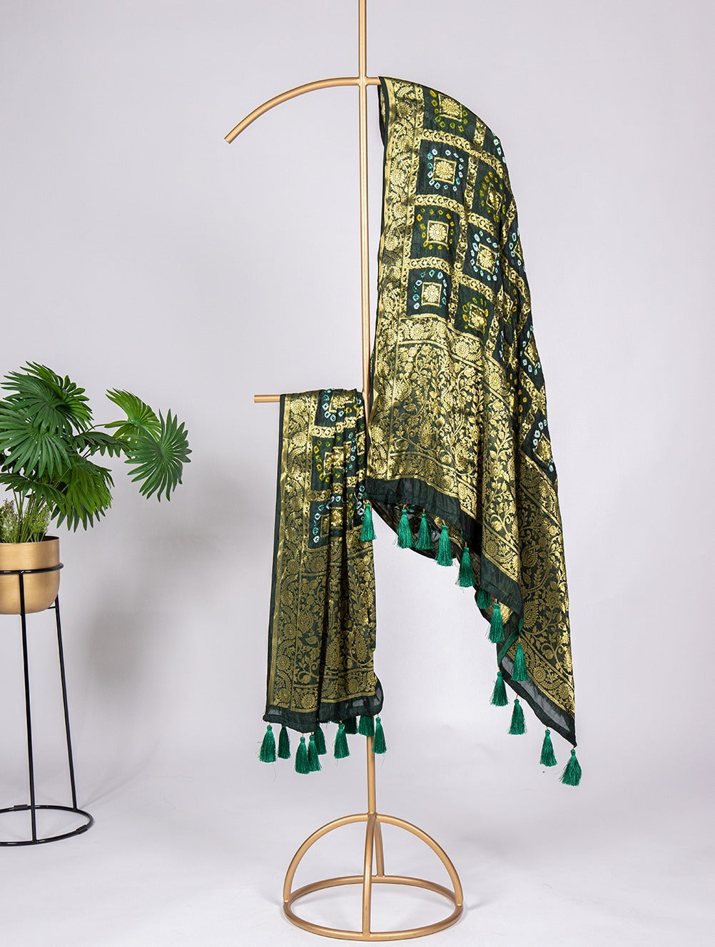 Best Matching Green Color Bandhej Print Dupatta For Marriage Matching