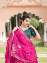 Load image into Gallery viewer, Flatter Wear Pink Embroidered Heavy Semi Stitched Lehenga Choli

