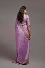 Load image into Gallery viewer, Gorgeous Purple Color Chinon Silk All Over print and Coding Work Designer Saree
