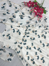 Load image into Gallery viewer, White Readymade Georgette Print Gown Style Frock For Girls Wear
