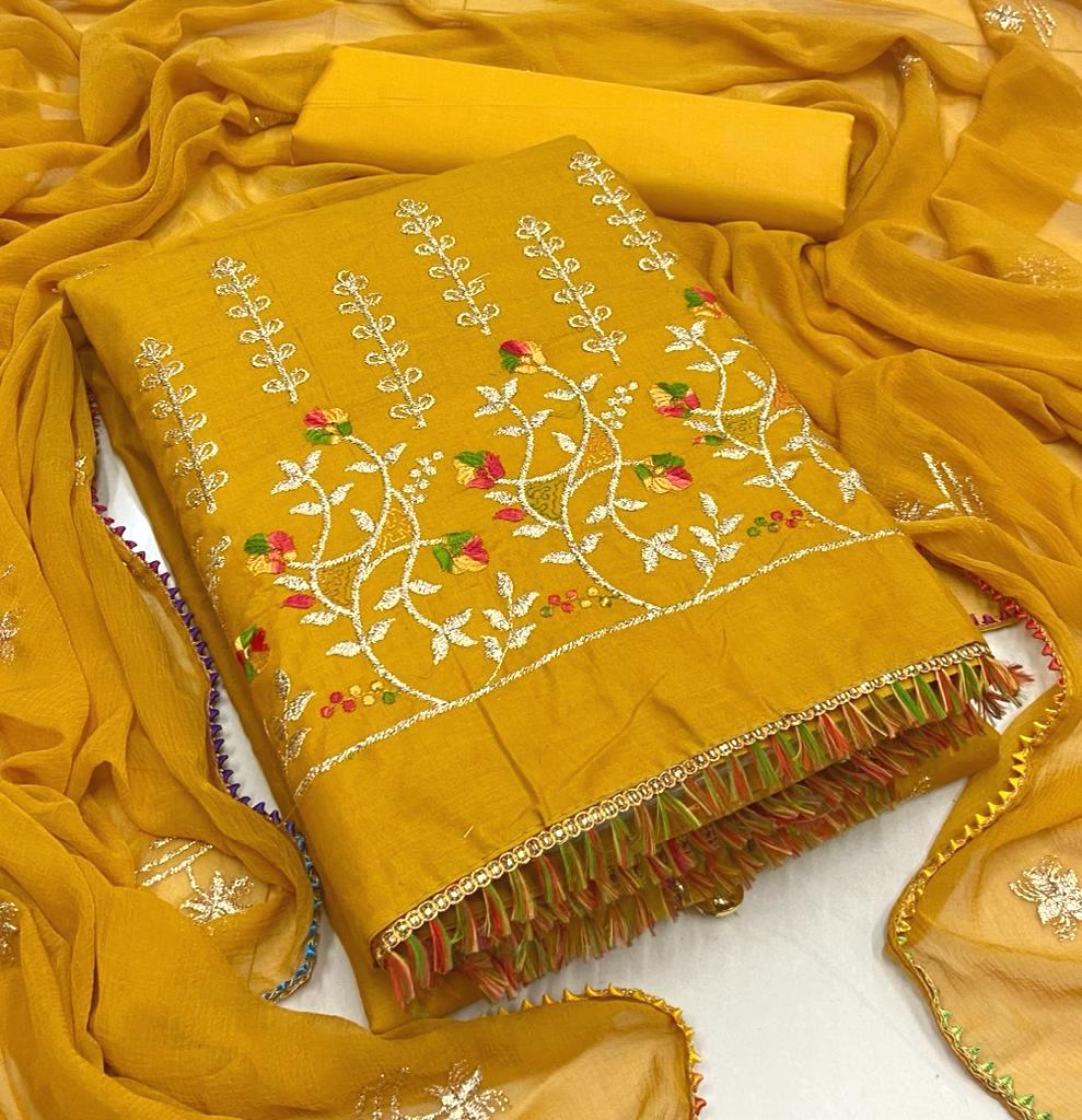 Admiring Cotton Embroidered Work Regular Wear Salwar Suit For Women