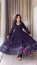 Load image into Gallery viewer, Designer Black &amp; Red Color Georgette Full Stitched Salwar Suit
