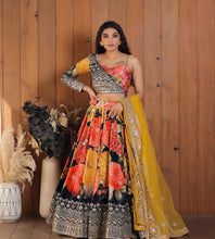 Load image into Gallery viewer, Wedding Wear Deigner Heavy Georgette Lahengha With Sequence Work

