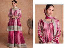 Load image into Gallery viewer, Amazing Dual Color Silk Base Full Stitched Sharara Suit
