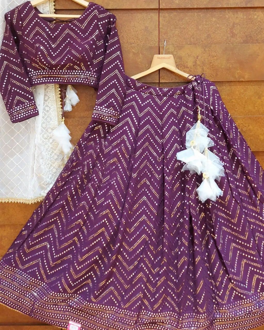 Function Wear Georgette Heavy Embroidered Semi Stitched Lehenga Choli