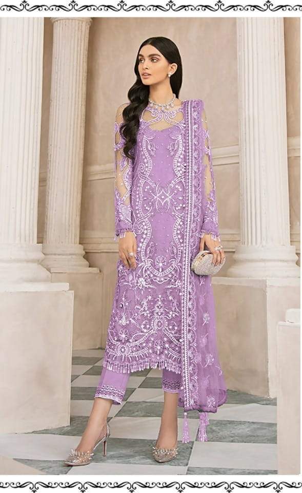 Incredible Violet Color Occasion Wear Heavy Net Designer Sequence Embroidered Work Salwar Suit For Ladies