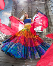 Load image into Gallery viewer, Winsome Multi Color Crape Ruffle Printed Design Wedding Wear Lehenga Choli
