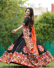 Load image into Gallery viewer, Wedding Wear Black Georgette Lehenga Choli For Navratri
