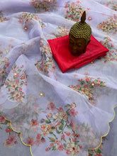 Load image into Gallery viewer, Wedding Wear Pure Organza Silk Digital Print Hand Work Saree Blouse
