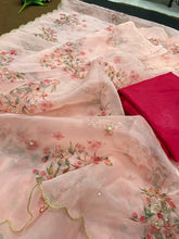Load image into Gallery viewer, Wedding Wear Pure Organza Silk Digital Print Hand Work Saree Blouse
