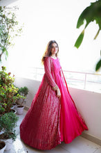 Load image into Gallery viewer, Function Wear Pink Color Georgette Gown Free Size XL
