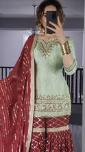 Load image into Gallery viewer, Lovely Georgette With Heavy 5mm Embroidery Sequence Work Sharara Suit For Women
