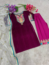 Load image into Gallery viewer, Party Wear Look Velvet Top Dupatta And Fully Stiched Bottom Salwar Suit
