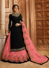 Load image into Gallery viewer, Beautiful Georgette Embroidery Work Semi Stiched Salwar Plazo Suit With Beautiful Duppata
