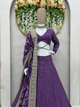 Load image into Gallery viewer, Function Wear Purpale Colour Heavy Embroidary Work Wedding Wear Lehenga
