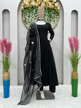 Load image into Gallery viewer, Daily Wear Georgette Chikan Work Full Stiched Suit With Orgenza Duppta
