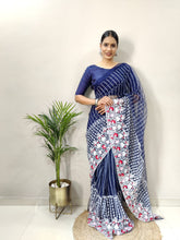 Load image into Gallery viewer, Ready to Wear Soft Net Embroidered Thread Work Saree
